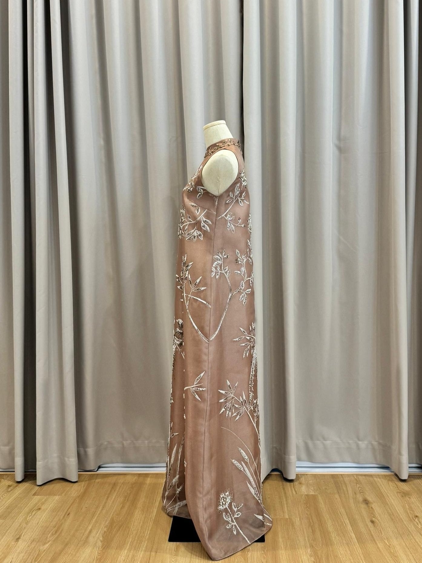 Cheongsam | Evening | Mier Atelier - Sleeveless Chiffon Pink Beaded