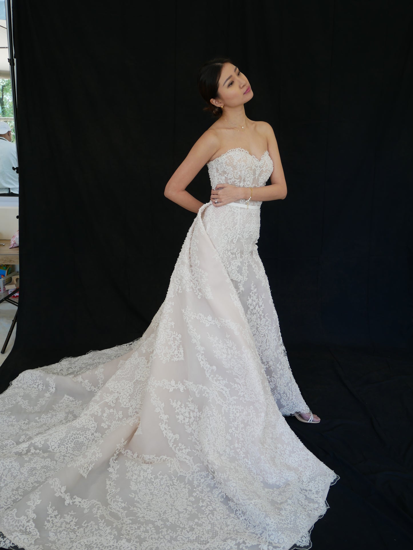 Bridal | Hian Tjen - Beige Sweetheart Beaded