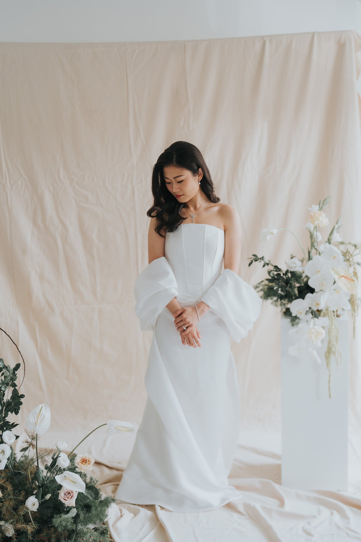 Bridal | Soecah - Dreamy White with Detachable Train and Cape