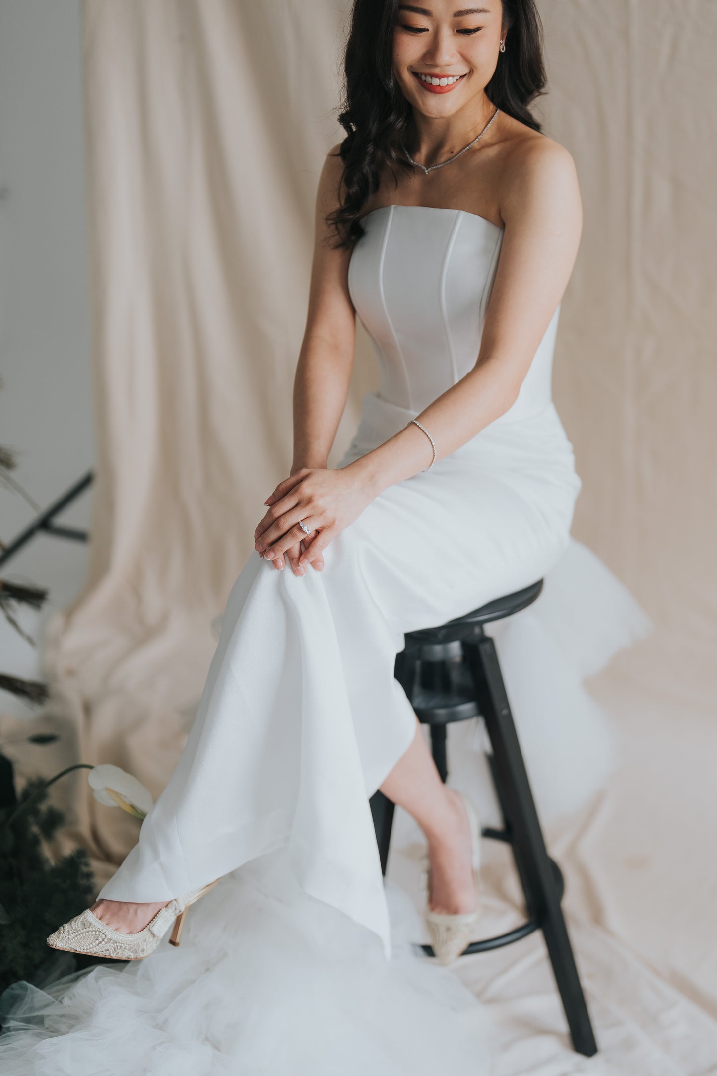 Bridal | Soecah - Dreamy White with Detachable Train and Cape