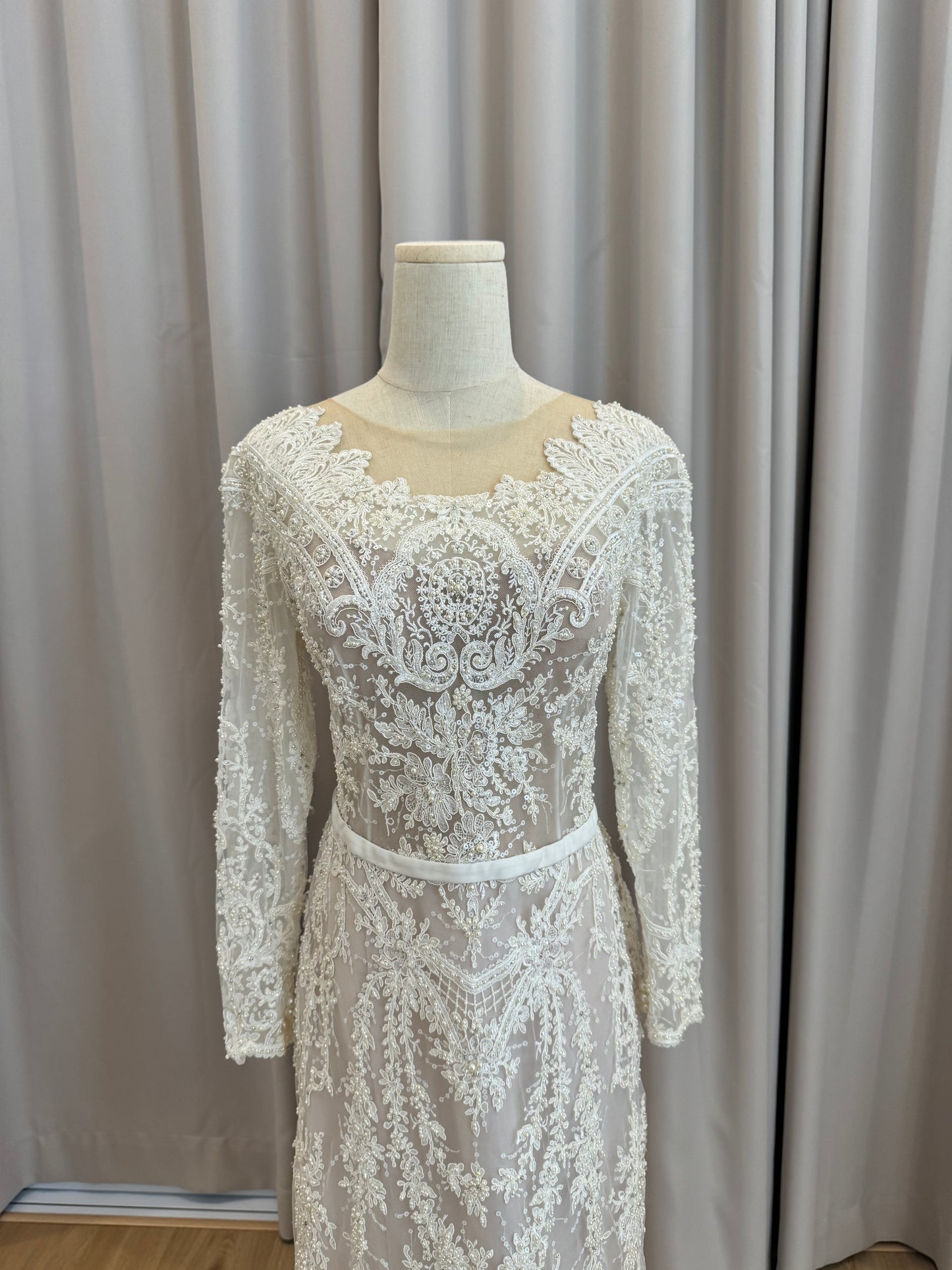 Bridal | Hian Tjen - Long Sleeve Lace and Beaded