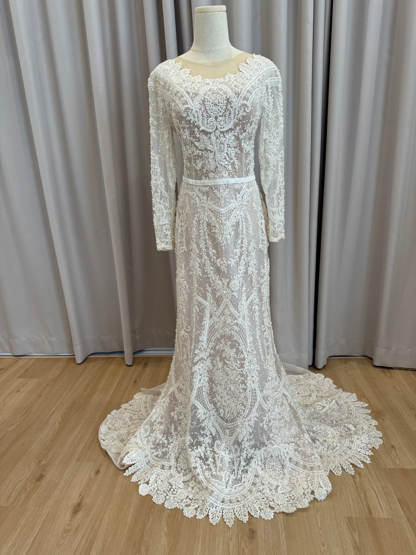 Bridal | Hian Tjen - Long Sleeve Lace and Beaded