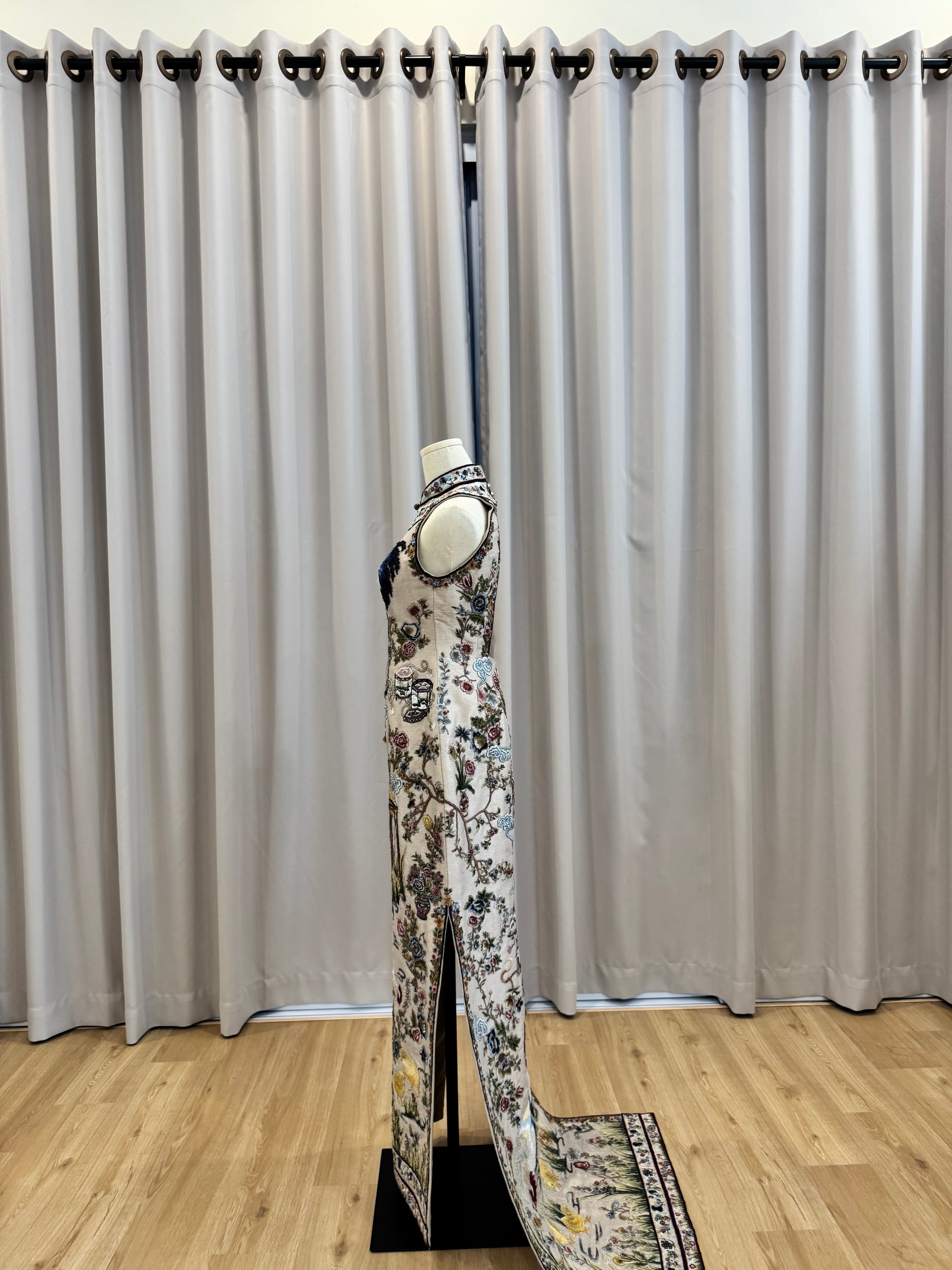 Cheongsam | Stella Lunardy - Beige Cheongsam with Halter Neck