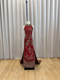 Cheongsam | Stella Lunardy - Red Halter Cheongsam with Birds Embroideries