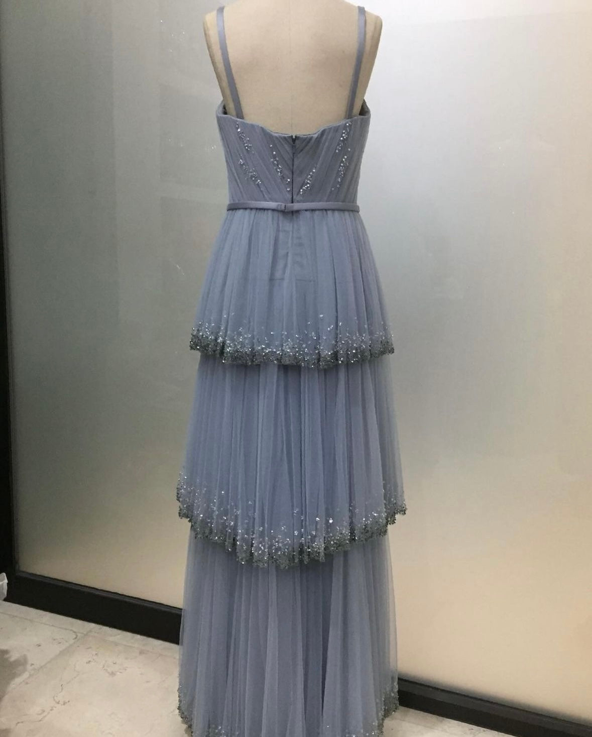 Evening | Mier Atelier - Grey Beaded Tulle