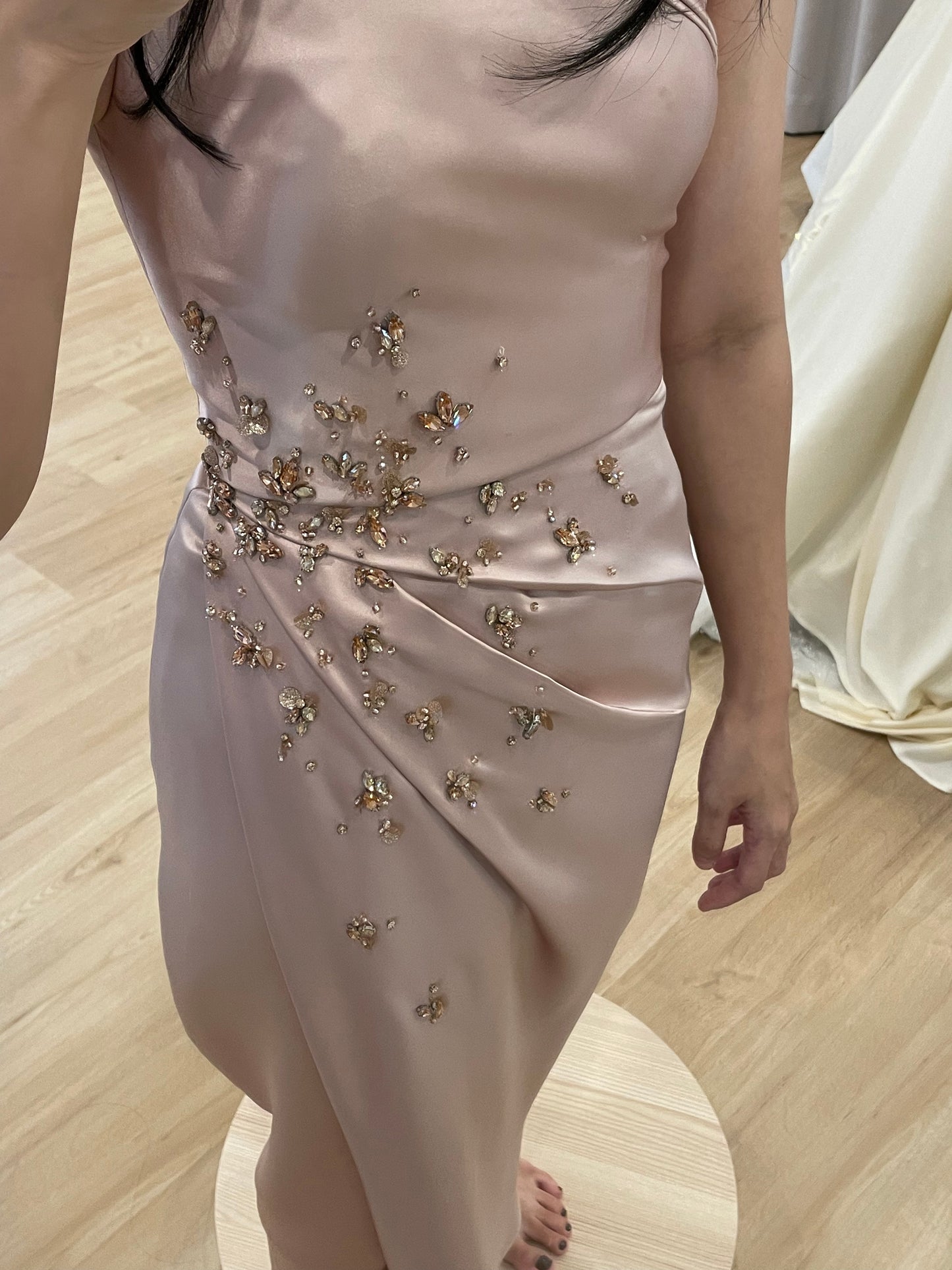 Evening | Mier Atelier - Pink with Sequined Applique