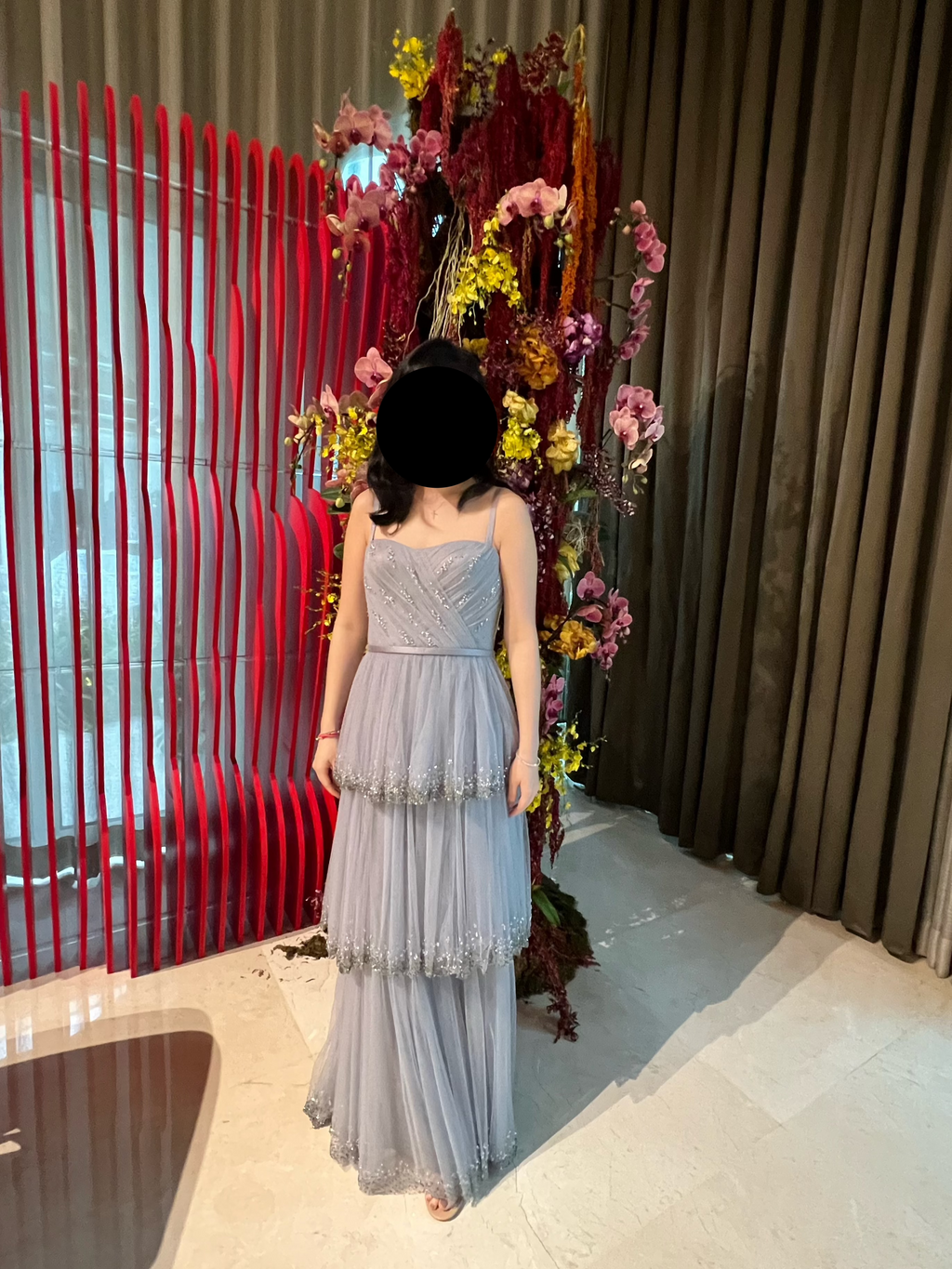 Evening | Mier Atelier - Grey Beaded Tulle
