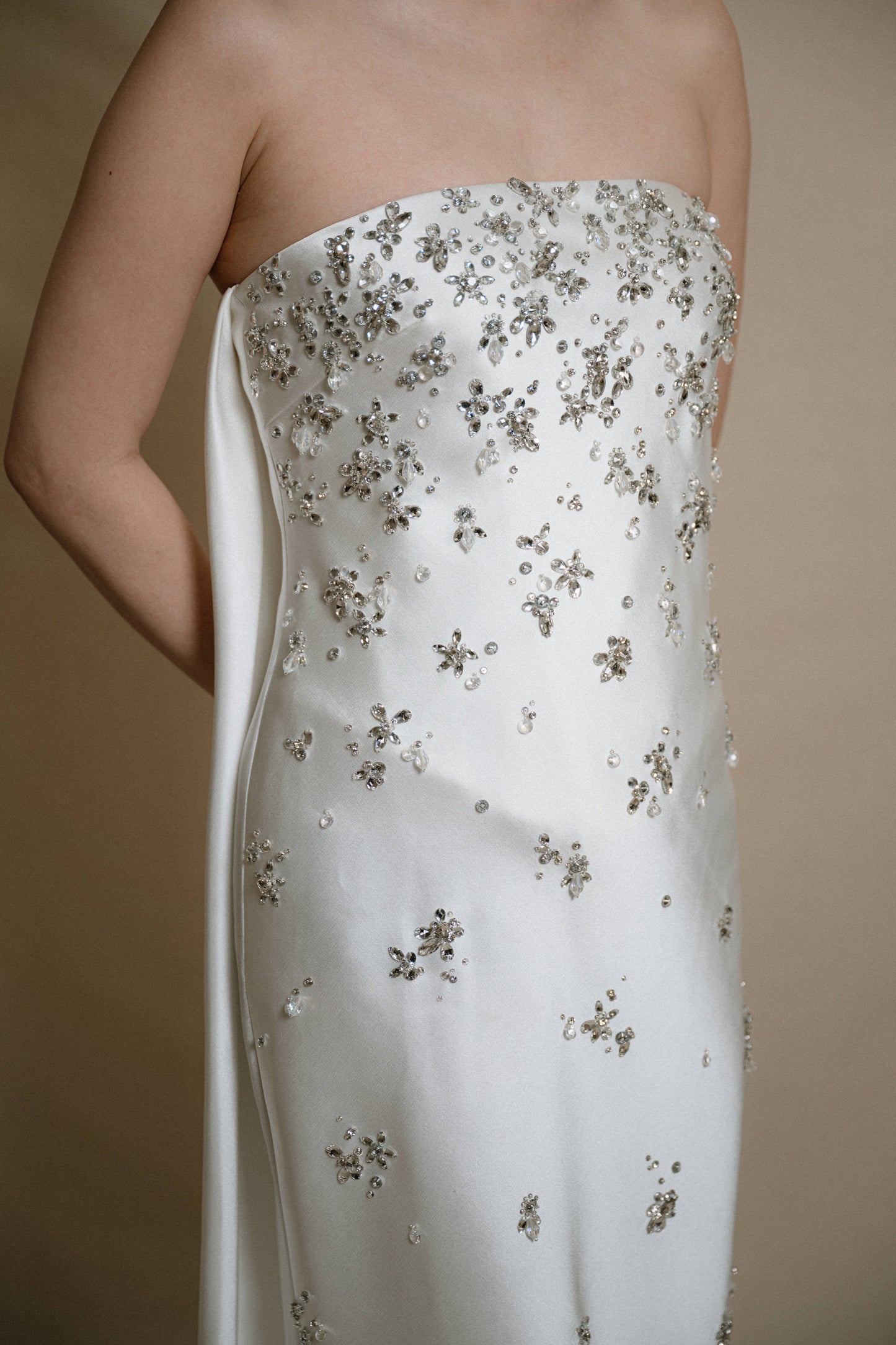 Bridal | Mier - Bejewelled in White (with Detachable Cape)