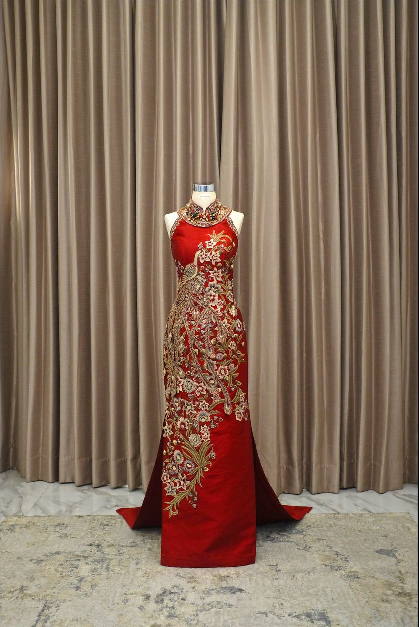 Cheongsam | Stella Lunardy - Floral Red Cheongsam