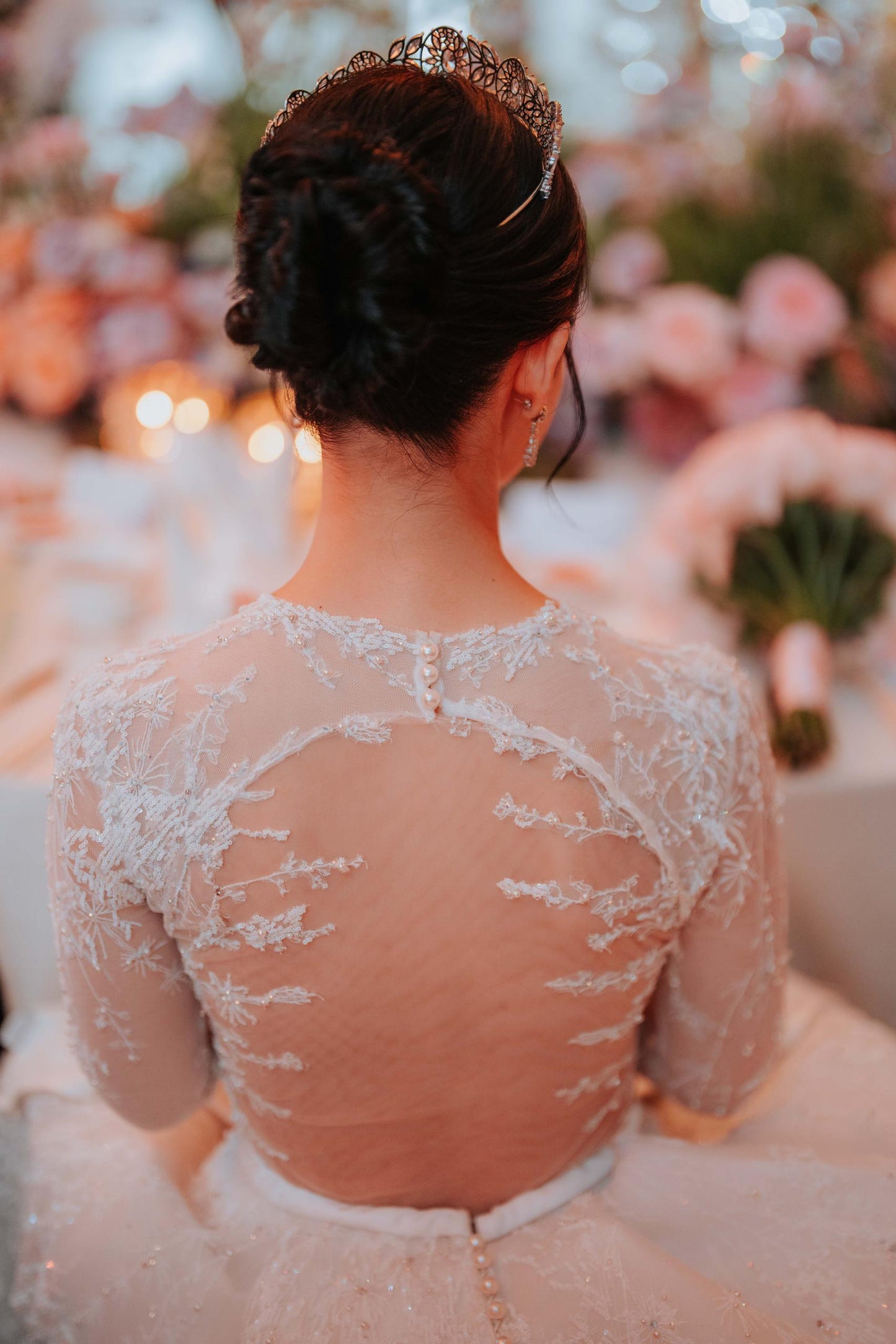 Bridal | Hian Tjen - Long Sleeve Ballgown Back Lace Detail