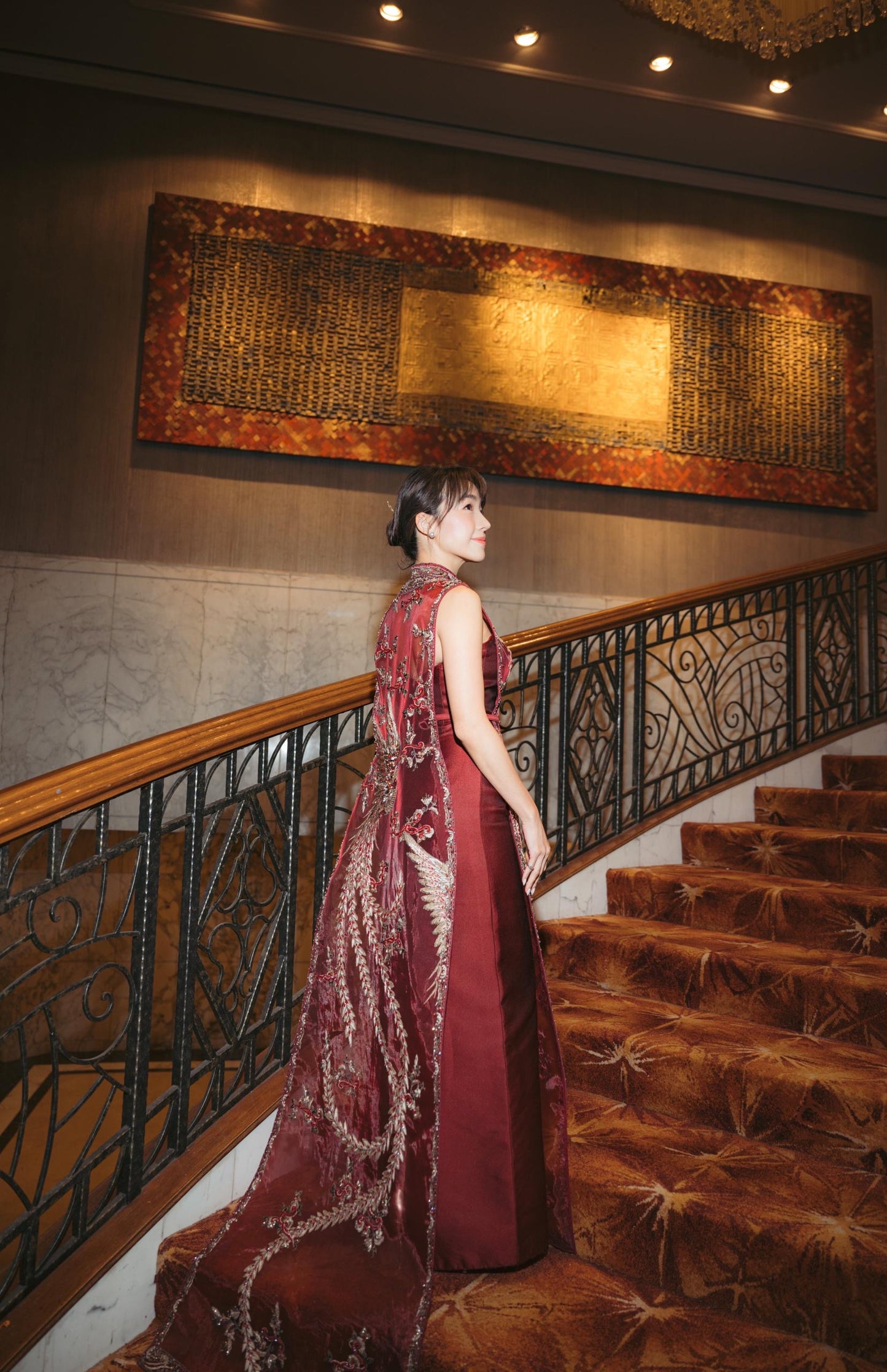 Cheongsam | Stella Lunardy - Maroon 2-Piece Cheongsam