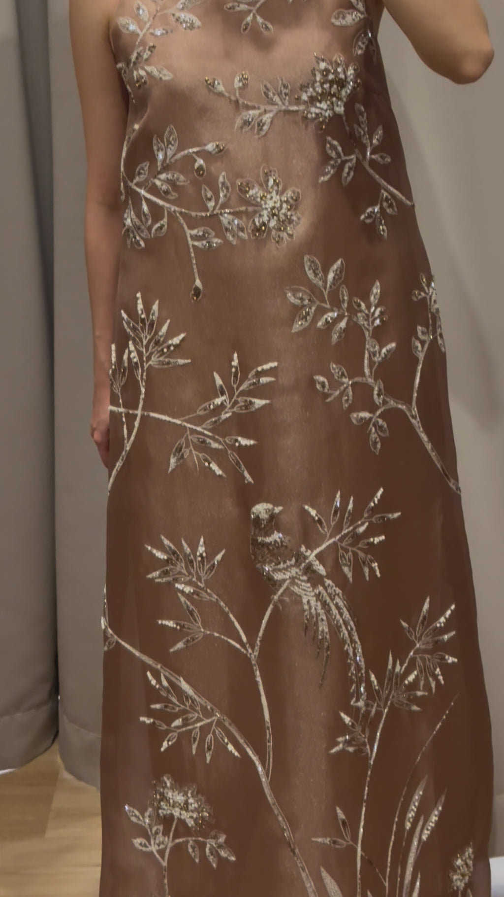 Cheongsam | Evening | Mier Atelier - Sleeveless Chiffon Pink Beaded